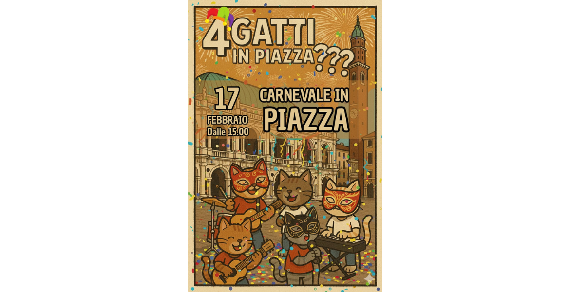 Immagine: 4 gatti in piazza carnevale 2026