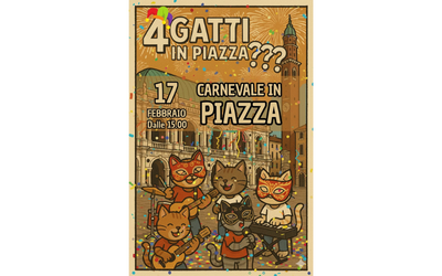 Immagine: 4 gatti in piazza carnevale 2026