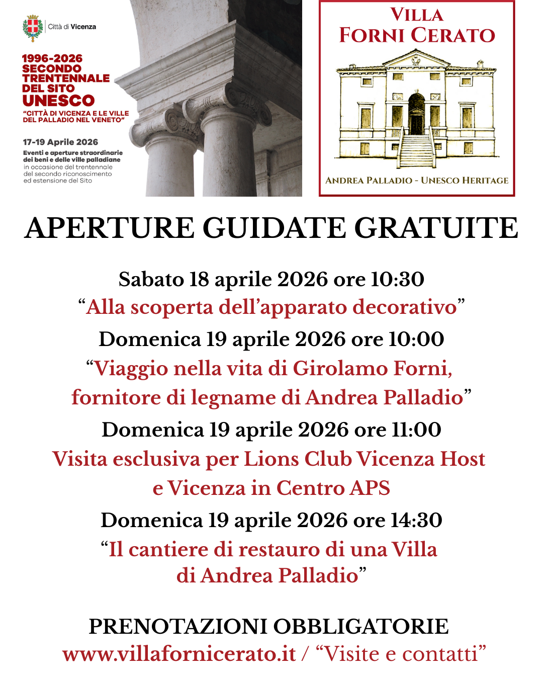 Immagine: Aperture guidate Villa Forni Cerato