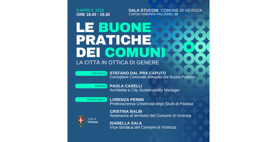 Locandina “Le buone pratiche dei Comuni”, la città in ottica di genere