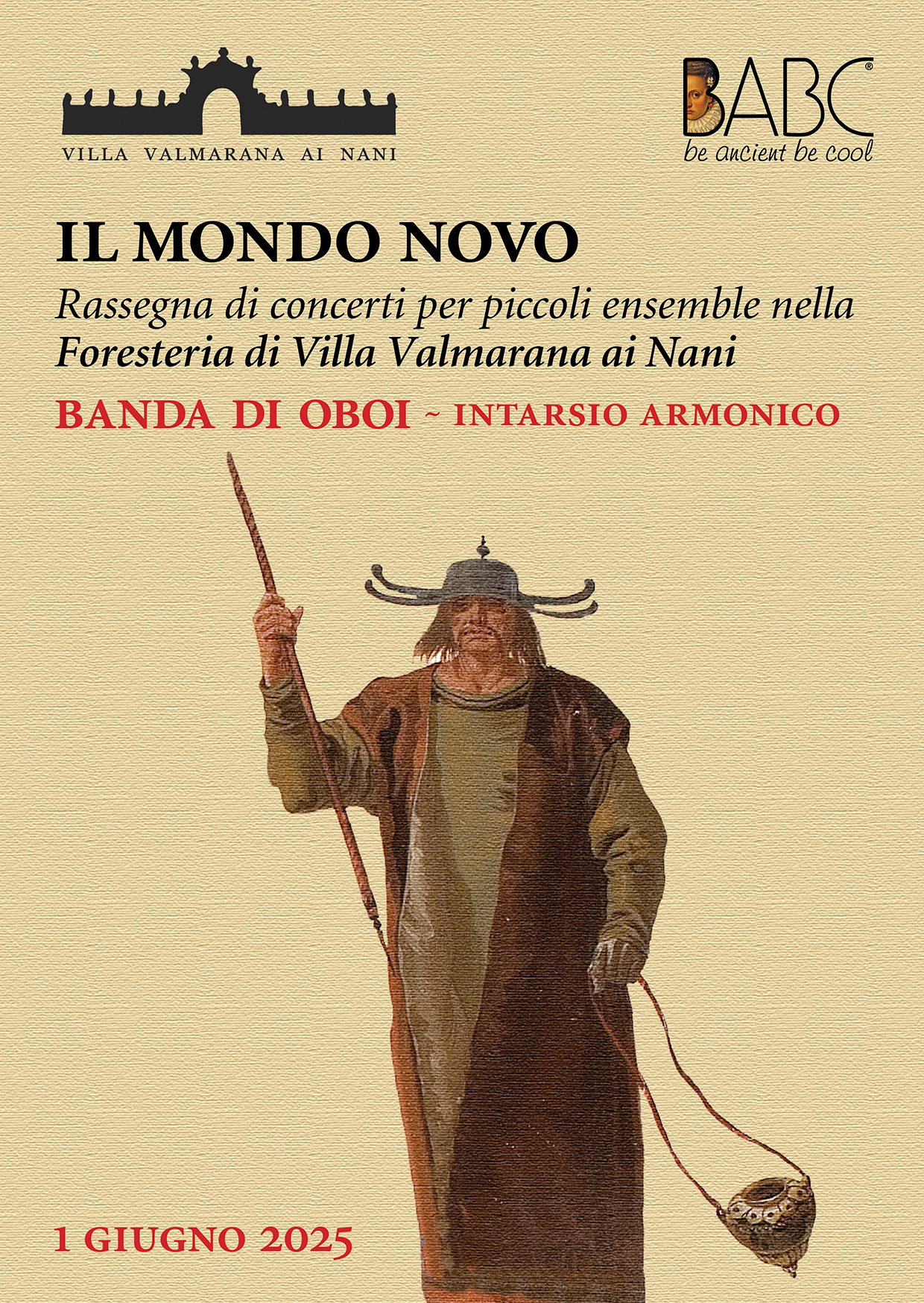 Il Mondo Novo cartolina Intarsio Armonico Banda di oboi