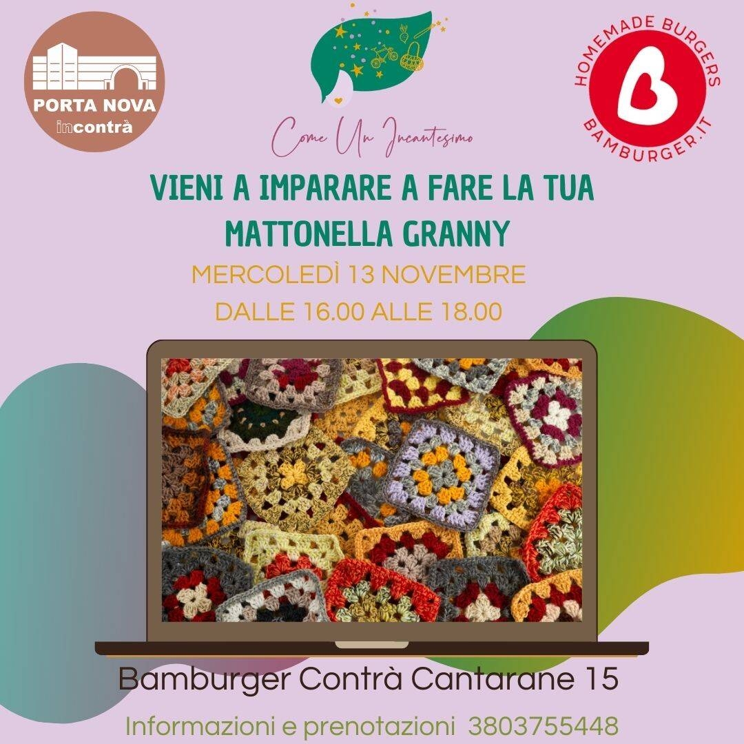 Immagine: Laboratorio mattonella granny all'uncinetto 