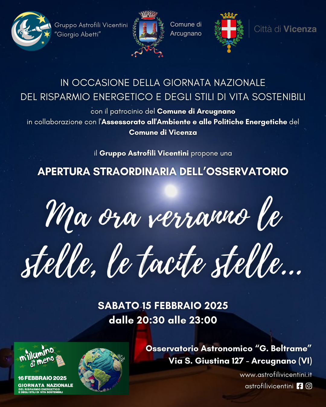 Immagine: M'illumino di meno - Apertura straordinaria osservatorio astronomico