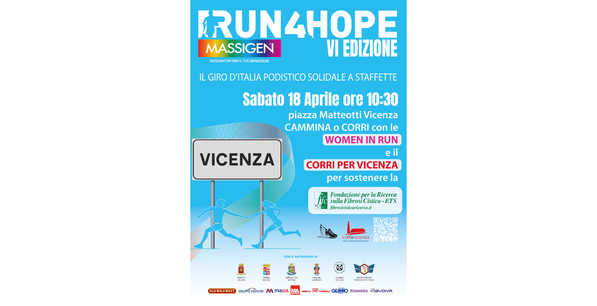 Locandina Camminata Run4Hope 2026 Vicenza 