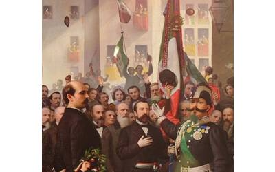 Immagine: Vittorio Emanuele II nell’atto di decorare con la medaglia d’oro la bandiera di Vicenza del 10 giugno 1848